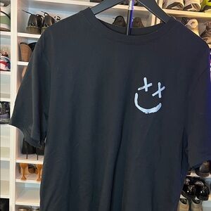 Black Graphic Tee X-eyes Smiley Face